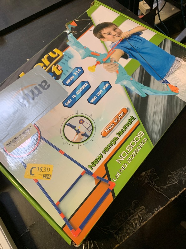 Photo 1 of Kmuxilal 2 Pack Kids Bow and Arrow Set with LED Flash Lights, 14 Suction Cup Arrows and Fluorescence Standing Target-Perfect Indoor and Outdoor Game Archery Set Toy Gift for 4 5 6 7 8-12 Year Old Boys