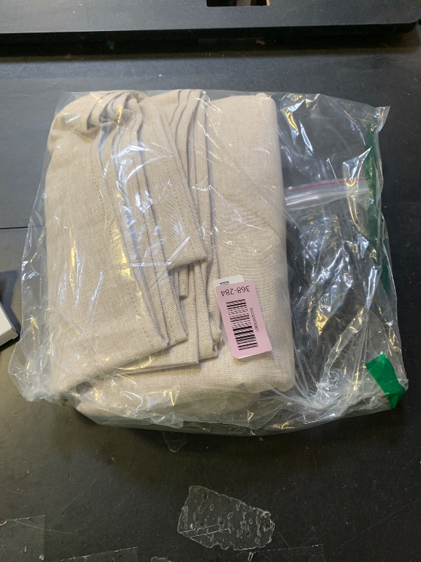 Photo 1 of 100% Blackout Curtains 84 Inch Length 2 Panels Set Farmhouse Style for Bedroom Windows/Living Room Thermal Insulated Neutral Boho Drapes Linen Blend Natural Ivory 7ft Long Hook Belt Pleated/Back Tab