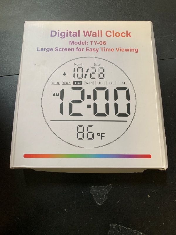 Photo 1 of LEIKE Digital Wall Clock 8" LED Display, Round Wall Clock with 11 RGB Color Display, Remote Control, Brightness Adjustment, DST, Timer, Temperature, Alarm, Nightlight for Classroom, Office, Gym