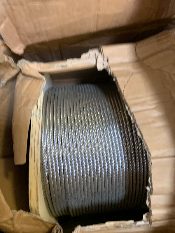 Photo 1 of VEVOR 3/16 Stainless Steel Cable 1000FT, T316 4700 LBS Breaking Strength Thickened Cable Railing System Wire Rope Aircraft Deck Railing Kit Fence Wire