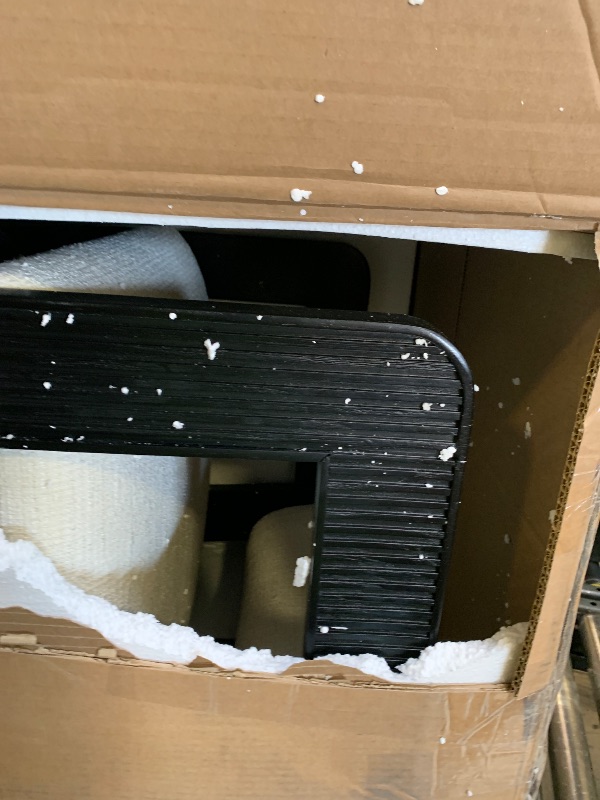 Photo 1 of Broken, can fix******************Meridian Furniture 11092Cream-C Sacha Collection Art Deco Dining Chair, Rich Cream Linen Textured Fabric, Two Tone Weave, Solid Fluted Wood Black Finish, 22.5" W x 22" D x 31" H, Cream, Set of 2