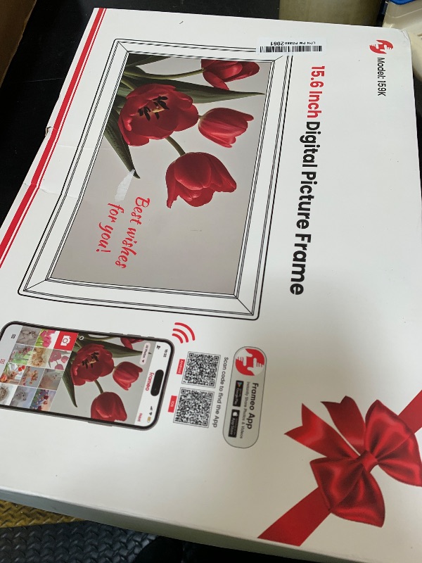 Photo 1 of BIGASUO Digital Picture Frame Frameo 15.6" WiFi Electronic Photo Frames Large with 64GB Memory 1920x1080 IPS FHD Touch Screen Share Moments Instantly Anywhere Photo Gifts for Parents and Grandparents