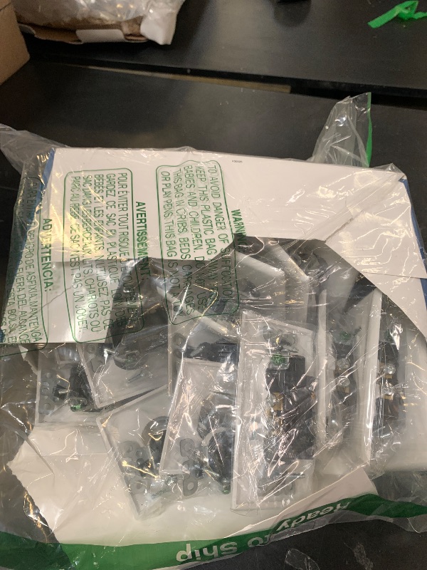 Photo 1 of [20-Pack] DEWENWILS Duplex Receptacle Outlet, 15Amp/125V, Tamper Resistant, Wall Plates Included, UL Listed, Standard Wall Outlet, White