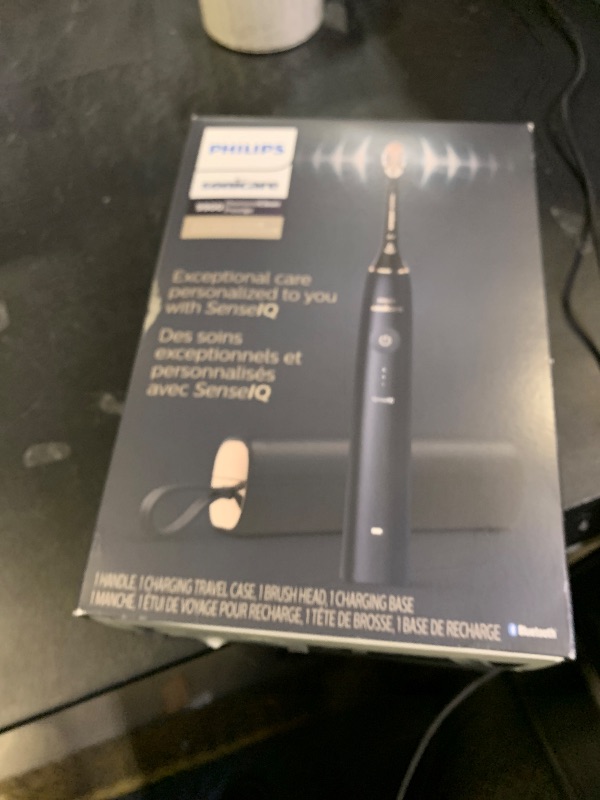 Photo 1 of Philips Sonicare DiamondClean 9900 Prestige Electric Toothbrush - with SenseIQ Technology and Advanced AI App, 5 Brushing Modes, 3 Intensity Levels, Charging Travel Case,Midnight Blue, Model HX9990/12 (factory sealed)