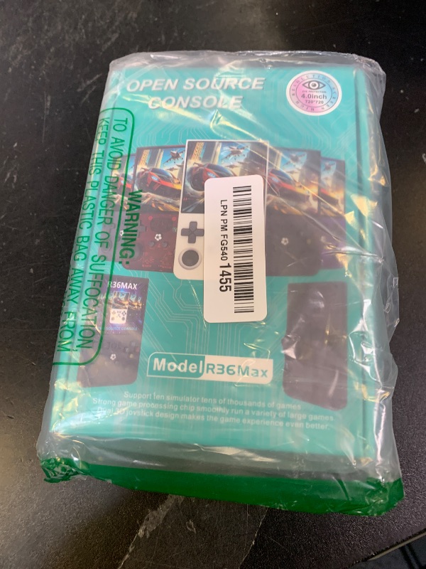 Photo 1 of ?R36MAX 4000mAh Portable Rechargeable Handheld Retro Game Console,Comfort Non-Slip Handheld Standing Retro Game Console with 64G TF Car,4.0-inch Screen,for Office,Black