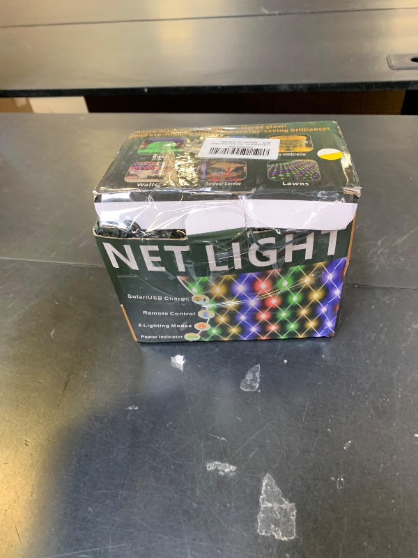 Photo 1 of 11.5ft x 5ft Solar Net Lights Outdoor, Solar & USB 2 Power Way 240 LED Waterproof Mesh Lights for Bushes, Remote Control 8 Modes String Light Trees Patio Garden Christmas Indoor Decor (Warm White)