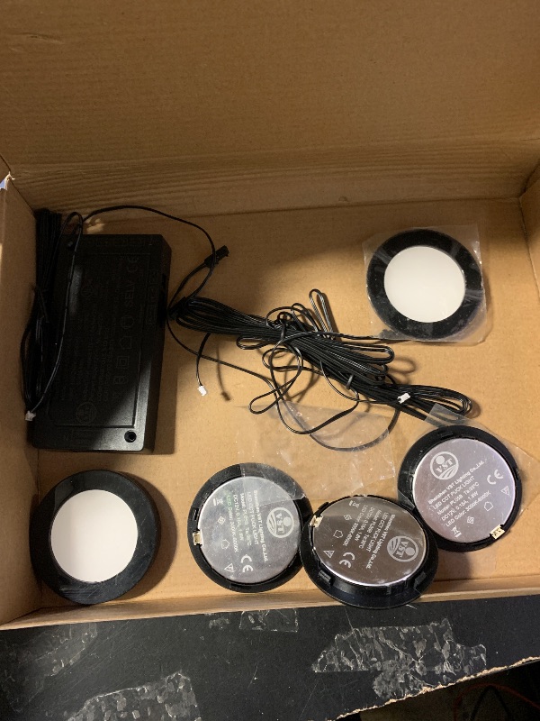 Photo 1 of VST Under Cabinet Lights CCT 3000K-6000K, Puck Lights Color Temperature and Brightness Adjustable with Touch Switch and ETL Listed Led Driver, Plug in Led Light for Kitchen Under Cabinet Wardrobe