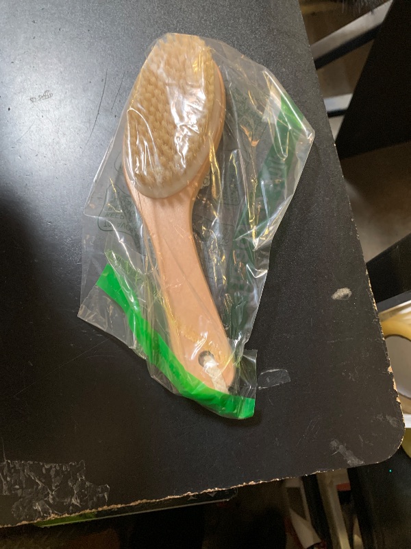 View 2 of 100% Natural Boar Bristle Body Brush with Contoured Wooden Handle by TOUCH ME