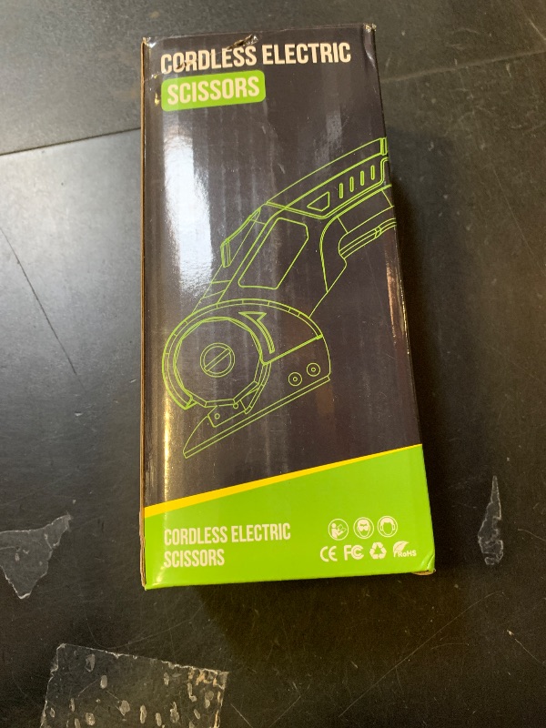 Photo 1 of Cordless Electric Scissors: 4V Rechargeable Rotary Cardboard Cutter, 3000mAh Battery, with LED Light, 2 Blades, Box Cutter for Fabric Carpet Carton Plastic Leather Cloth