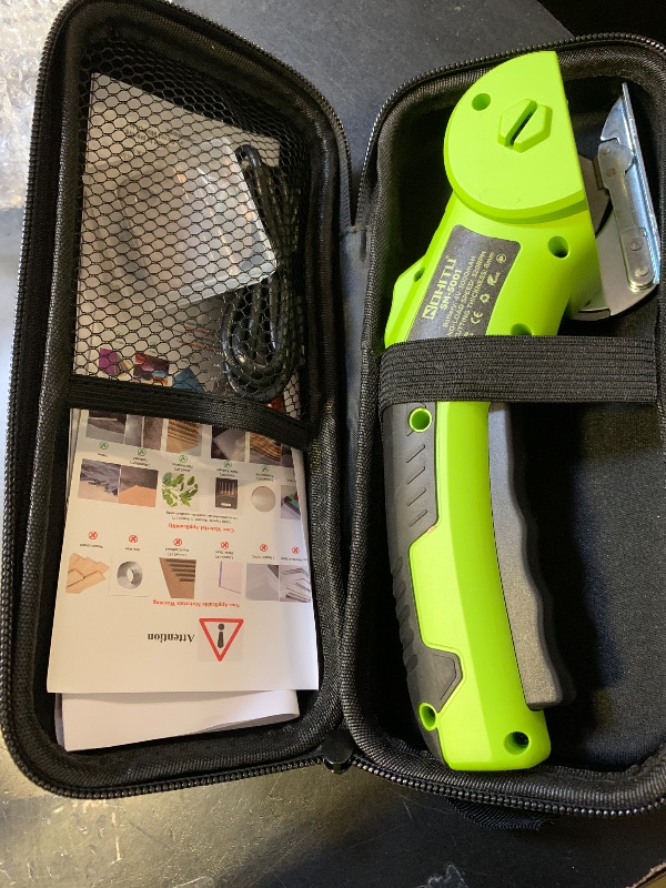 Photo 1 of Cordless Electric Scissors: 4V Rechargeable Rotary Cardboard Cutter, 3000mAh Battery, with LED Light, 2 Blades, Box Cutter for Fabric Carpet Carton Plastic Leather Cloth