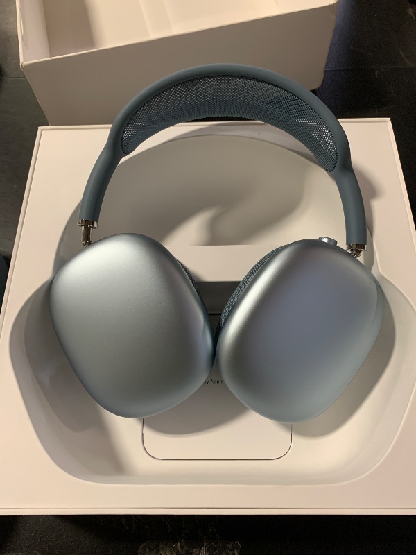 Photo 1 of Apple AirPods Max Wireless Over-Ear Headphones, Pro-Level Active Noise Cancellation, Transparency Mode, Personalized Spatial Audio, USB-C Charging, Bluetooth Headphones for iPhone - Blue