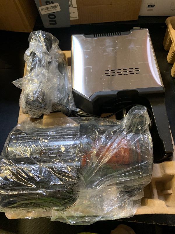 Photo 1 of WHUTO Cold Press Juicer, Wide Feed Chute Juicer Machines, Stainless Steel Slow Masticating Juicers Easy to Clean, Vegetables & Fruits Juice Extractor, High Juice Yield, Gray Knob