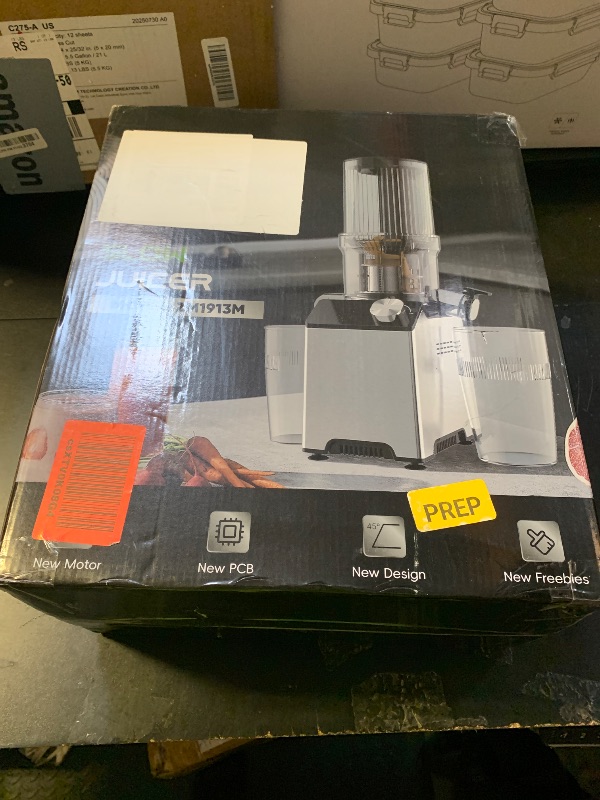 Photo 1 of WHUTO Cold Press Juicer, Wide Feed Chute Juicer Machines, Stainless Steel Slow Masticating Juicers Easy to Clean, Vegetables & Fruits Juice Extractor, High Juice Yield, Gray Knob