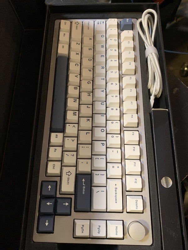 Photo 1 of EPOMAKER P75 Wireless Aluminum Mechanical Keyboard, Bluetooth 5.0/2.4GHz/USB-C Hot Swappable Custom Keyboard, Gasket Structure, RGB Backlit, for PC/Tablet/PS/Xbox (Silver, Wisteria Tactile Switch)