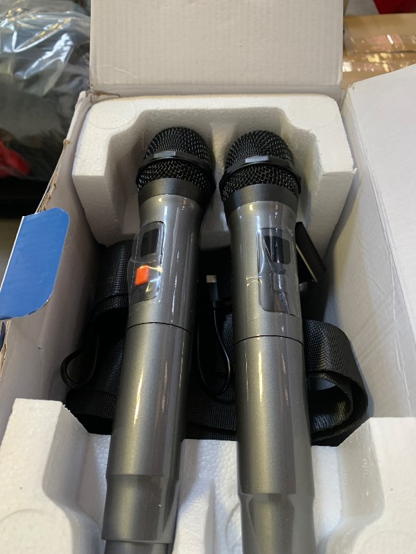 Photo 1 of VOSOCO Karaoke Machine, Portable Bluetooth Karaoke Speaker with 2 Wireless Microphones, PA System for Adults Kids with LED Lights & Echo Adjustment, Supports TWS/TF/USB/AUX for Home Party