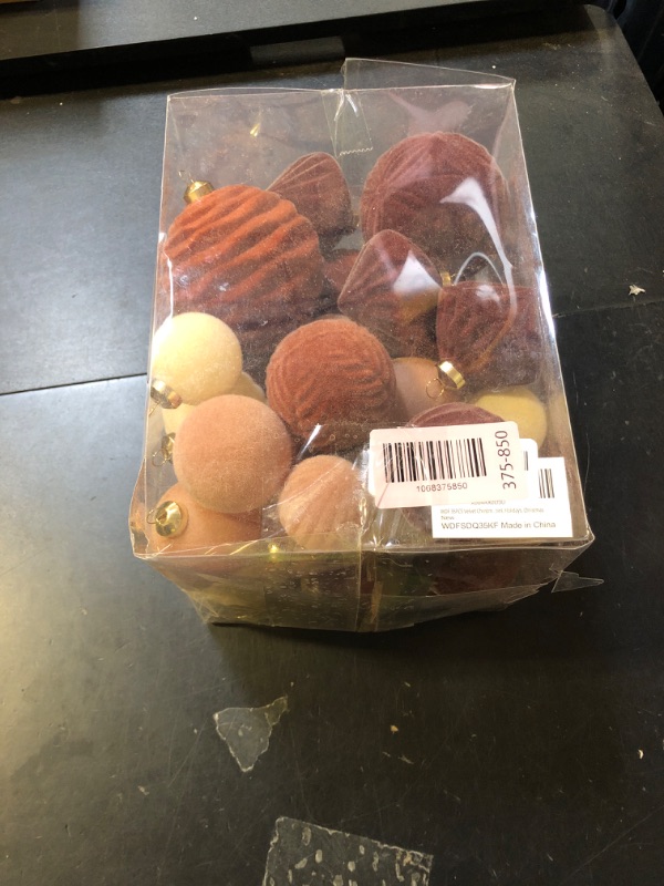 Photo 1 of WDF 35PCS Velvet Christmas Balls - Shatterproof Christmas Ball Decorations - Neutral Christmas Ornaments Set - 10 Styles for Parties, Holidays, Christmas