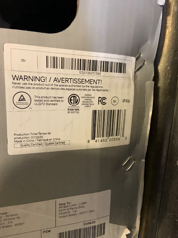 Photo 1 of Segway Ninebot Max G3 Electric Scooter, 28 mph Top Speed w/ 50 Miles Max Range, 2000W Peak Motor, Dual Hydraulic Suspension, Fast Charging Scooter for Adults and Teens, UL-2272 2271 Certified