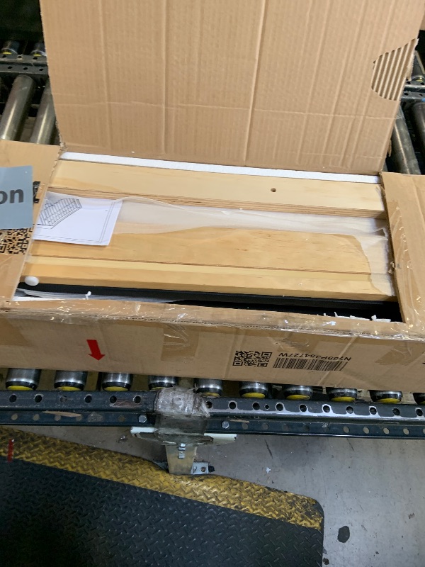 Photo 1 of Merax Modern King Size Wood Platform Bed with Headboard, Mid-Century Floor Upholstered Bed Frame/No Box Spring Needed/Easy Assembly, Beige+ Nutural