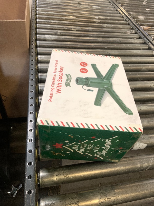 Photo 1 of ?Patent Pending? Musical Rotating Christmas Tree Stand, UL Certified Up to 9ft 120 lb Artificial Christmas Tree with Speaker, Spinning Stand with Remote, Fit for 1.25-2" in Tree Poles - 800W