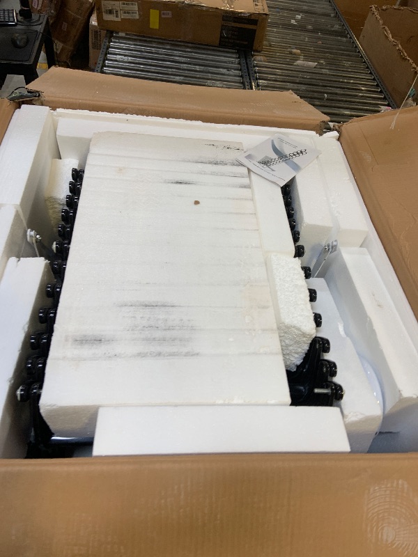 Photo 1 of Ceiling Mount Attic Ladder, Retractable Attic Ladder Ceiling Pull Down System, 12 Steps Folding Loft Step with Armrests, Hidden Mount Attic Extension Stairs for Garage(Black, Step 12)