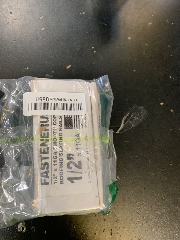 Photo 1 of 1/2" Solid Copper Roofing Nails, 11 Gauge Smooth Shank, 3/8" Head, Diamond Point, for Slate Roofing, Gutters, Sheet Metal, Decorative Copper, Saddlery, 1 lb (Approx. 385 Nails), Made in USA