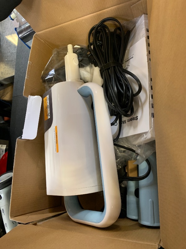 Photo 1 of 7-in-1 Steam Mop, 1200W Rotated Steam Cleaner for Home, 2 Modes, 400ML Removable Tank, 23FT Power Cord, 2 Pads, Multi-Surface Steamer for Hard Floor, Laminate Floor, Tiles Cleaning (Sky Blue)