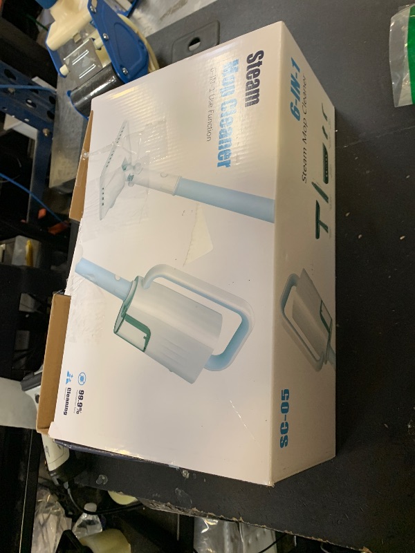 Photo 1 of 7-in-1 Steam Mop, 1200W Rotated Steam Cleaner for Home, 2 Modes, 400ML Removable Tank, 23FT Power Cord, 2 Pads, Multi-Surface Steamer for Hard Floor, Laminate Floor, Tiles Cleaning (Sky Blue)