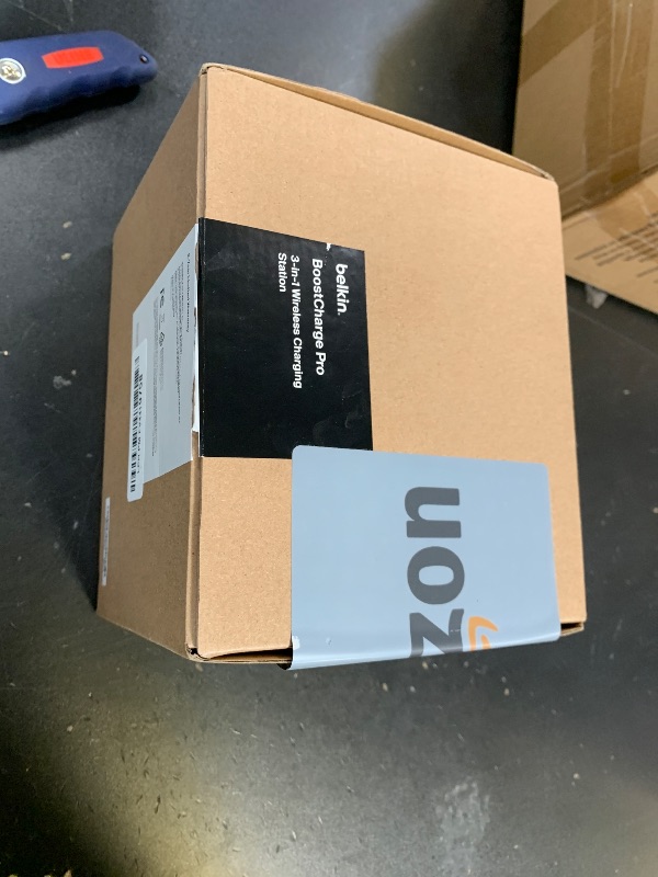 Photo 1 of Belkin MagSafe-Compatible Charger, 3-in-1 Wireless Charging Station, Qi2-Certified 15W Wireless Charge for Apple iPhone 17 Series, Apple Watch, AirPods w/Non-Slip Base, 40W Included - Black