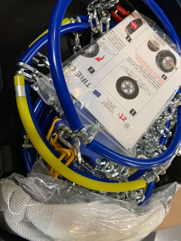 Photo 1 of Auto Tightening Snow Chains Tire Chains For Cars Suv Pickup Trucks - Auto Tightening 1 Min Quick Fit AND Easy Installation, Reusable Universal Emergency Traction Snow Chains - Set of 2?HKN130?