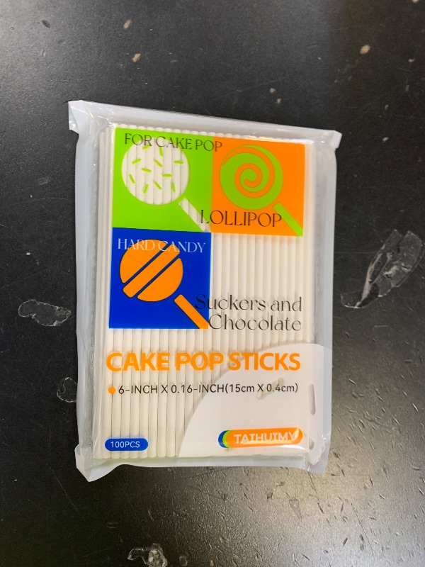 Photo 1 of 100 Count 6 INCH White Paper Lollipop Sticks,Cake Pop Sticks,Sucker Sticks for Cookies,Rainbow Candy,Chocolate,Cake Topper(Dia 4mm)