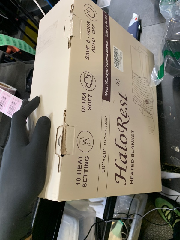 Photo 1 of HaloRest Heated Throw Blanket, Faux Fur Cozy Heating Blanket with Overheat Protection, 1/2/4/6/8 Hours Auto-Off 10 Heat Level, Machine Washable (50x60 Inches, Cream White)