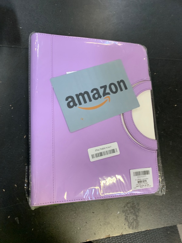 Photo 1 of GraduatePro Portfolio Binder Leather Zippered Padfolio Folder Business Case Organizer Bag for Pad Notebook Resume for Women Graduation Gift, Purple