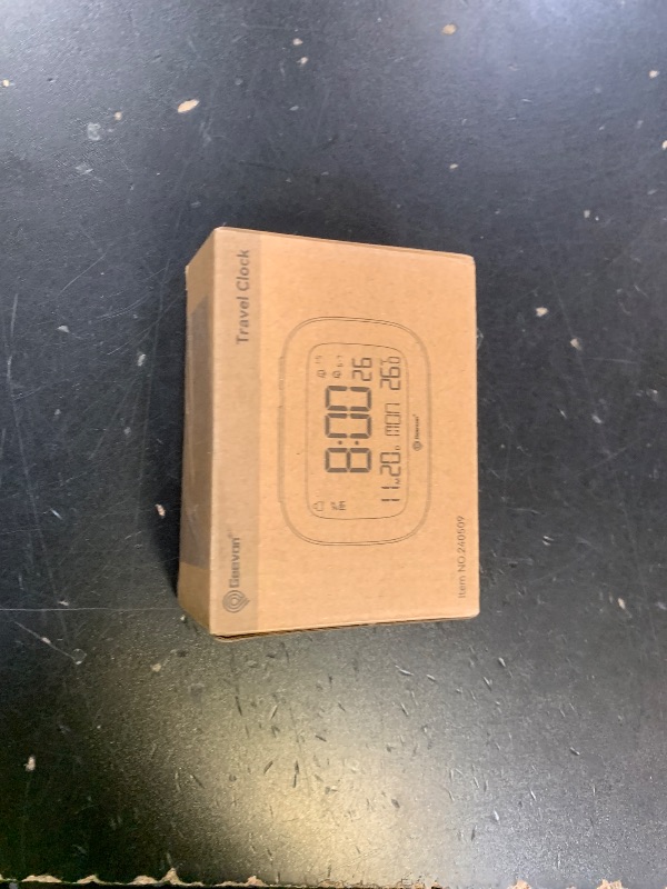 Photo 1 of Geevon Small Travel Alarm Clock, Digital Alarm Clocks for Bedrooms Home Office, Battery Operated Desk Clock with 3 Inch Large Display, 2 Alarms, 5s Backlight, Snooze, Indoor Temperature, Black