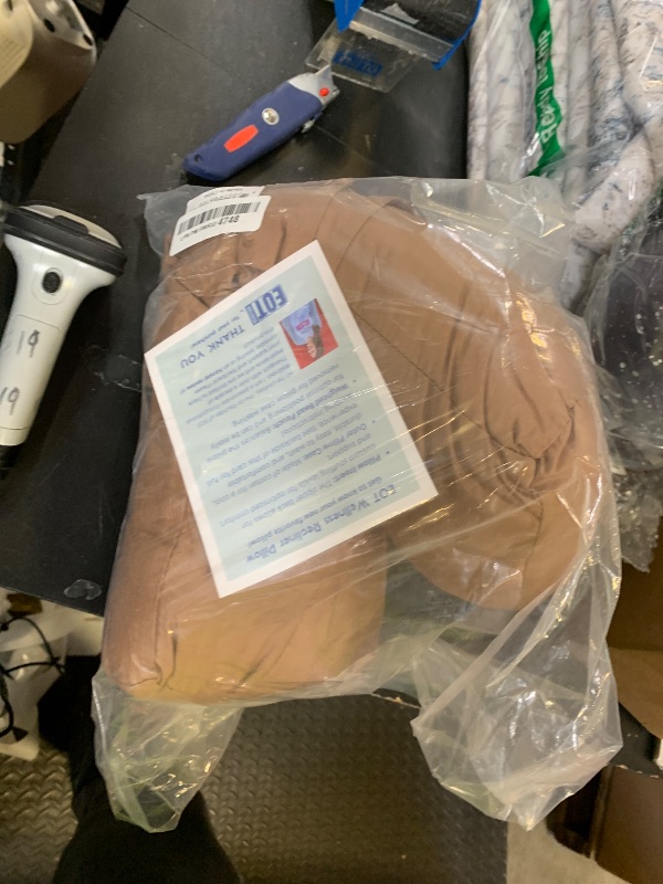 Photo 1 of EOT Wellness Recliner Pillow for Lumbar, Neck, and Cervical Support, Sleep, Couch, Office Chair, Headrest, Weighted, No Velcro Required (Brown)