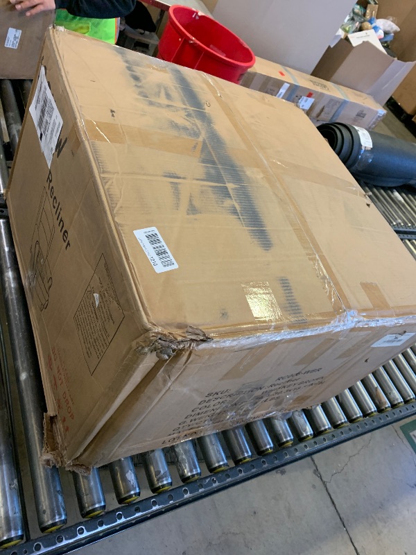 Photo 1 of Trygoal Leather Recliner Chair, Pushback Recliner Chair with Adjustable Backrest Footrest, Mid Modern Reclining Chair with Overstuffed Arms Lumbar Support for Reading, Living Room, Drak Brown