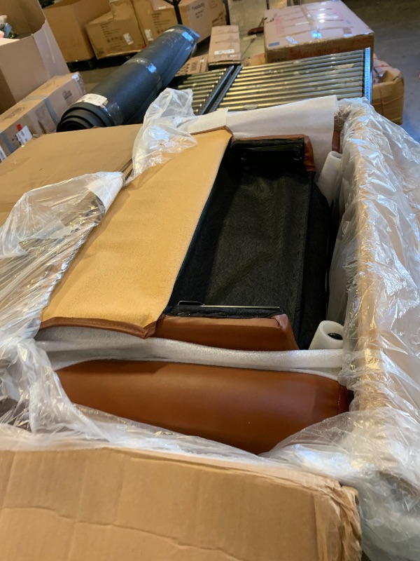 Photo 1 of Trygoal Leather Recliner Chair, Pushback Recliner Chair with Adjustable Backrest Footrest, Mid Modern Reclining Chair with Overstuffed Arms Lumbar Support for Reading, Living Room, Drak Brown