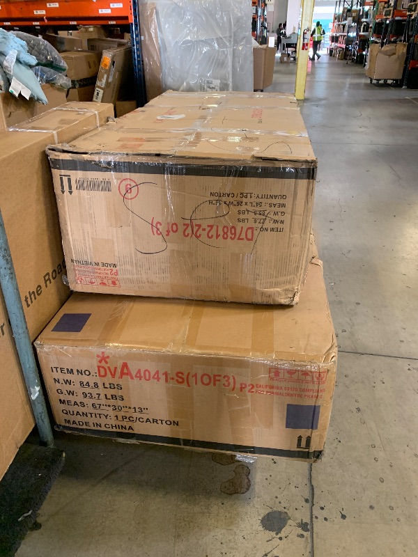 Photo 1 of Trygoal Leather Sectional Sofa with Movable Chaise & Storage Ottoman, 3-Piece Modular Convertible L-Shaped Couches for Living Room, Apartment & Office, Black box 1 of 3 (BOX 3 IS MISSING ONLY 1 AND 2)