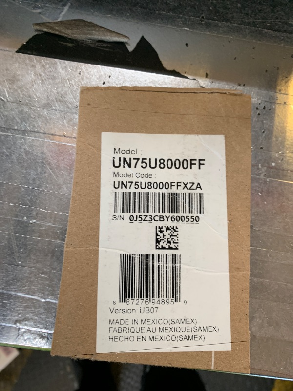 Photo 1 of Samsung 75-Inch Class Crystal UHD U8000F 4K Smart TV (2025 Model) Endless Free Content, Crystal Processor 4K, MetalStream Design, Knox Security, Alexa Built-in (parts only—damaged screen)