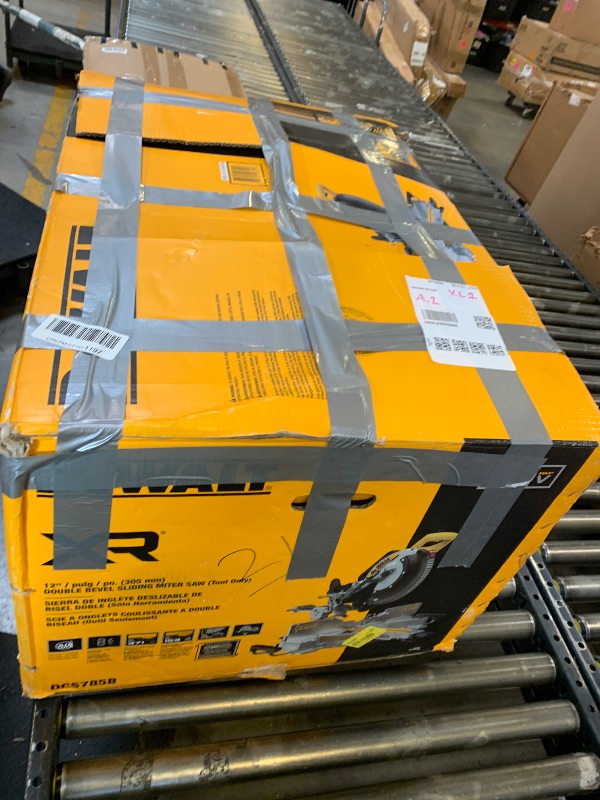 Photo 1 of DEWALT 20V MAX XR 12 inch Double Bevel Sliding Miter Saw, Cordless, Tool Only (DCS785B)