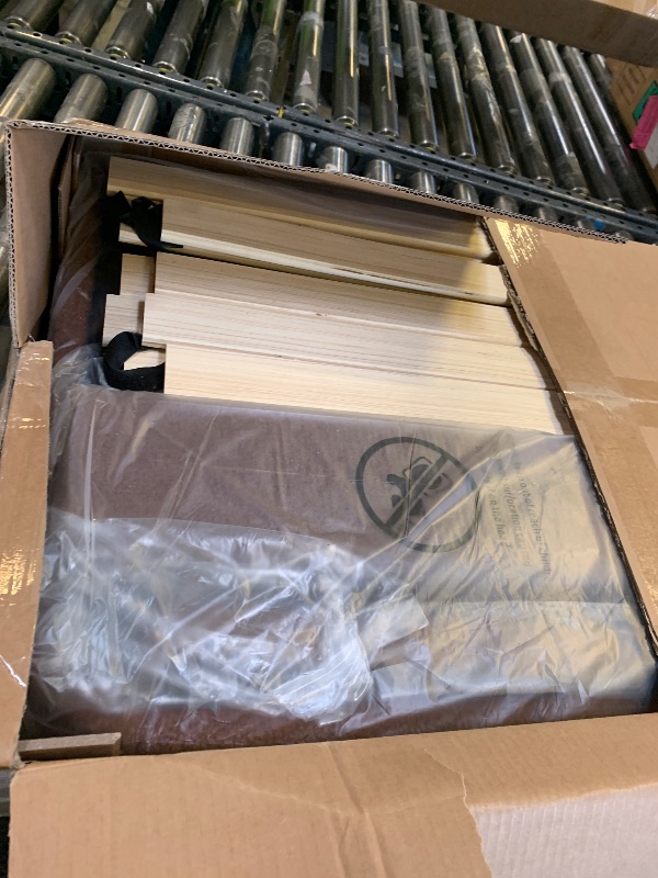 Photo 1 of Mxhtcewz Queen Size Boucle Upholstered Cloud Platform Bed Frame with Adjustable Headboard, Solid Wooden Legs, Easy Assembly, No Box Spring Needed, Brown