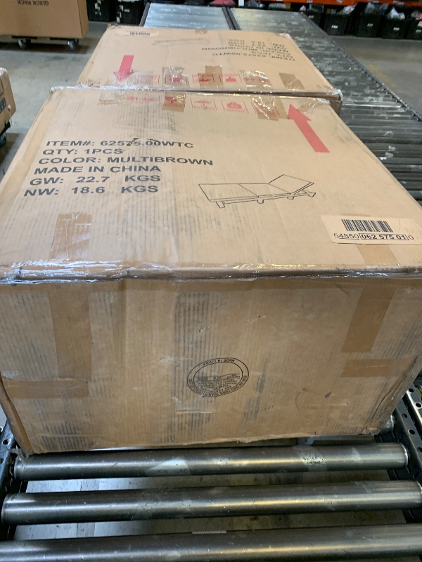 Photo 1 of **1 PIECE ONLY** WAROOM Outdoor Chaise Lounge Chair for Outside Patio Furniture Wicker Recliner Black Rattan Sunbathing Lounger Adjustable Backrest Pool Reclining Chair, Khaki Cushion