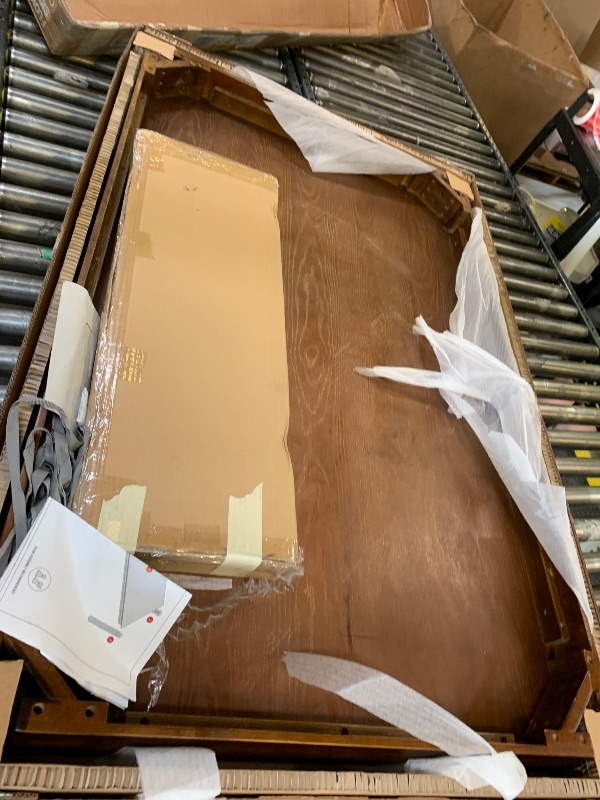 Photo 1 of NTC Flow 55 Inch Modern Design, Rectangular Dinner Table for Dining Room, Living Room Furniture, Effortless Assembly, Dark Walnut