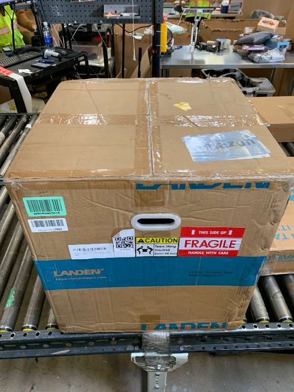 Photo 1 of LANDEN 31 Gallon Cube Rimless Low Iron Aquarium Fish Tank,19.7" L × 19.7" W × 19.7" H (50cm x 50cm x50cm) 8mm Thickness with Nano Foam Leveling Mat Included