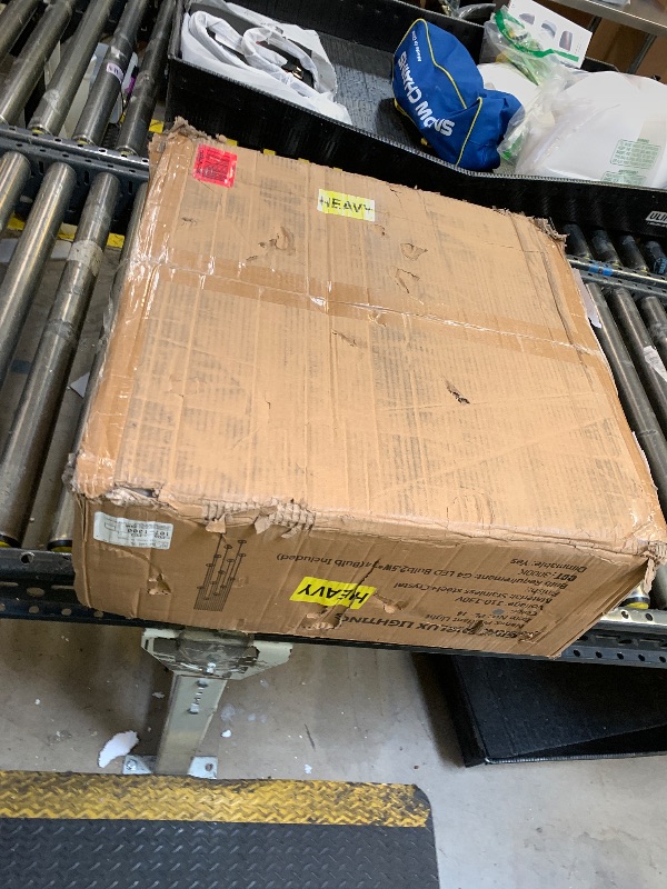 Photo 1 of GINSENGLUX 14 Lights Staircase Chandelier for High Ceiling, Dimmable Modern Crystal Raindrop Large Long Hanging Pendant Light for Stairwell Living Room Stair Foyer, Bulbs Included (Nickel Canopy)