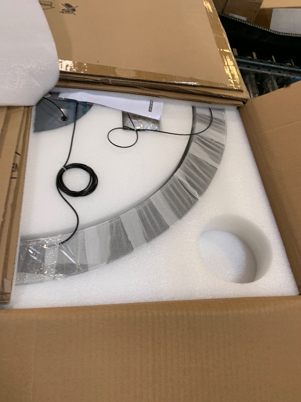 Photo 1 of HAIXIANG Glam LED Chandelier 31.4 Inch Crystal Ring Chandeliers with Remote Dimmable LED Light Indoor Hanging Lights Luxury Ceiling Pendant Lighting Fixtures Living Dining Bedroom Black Light