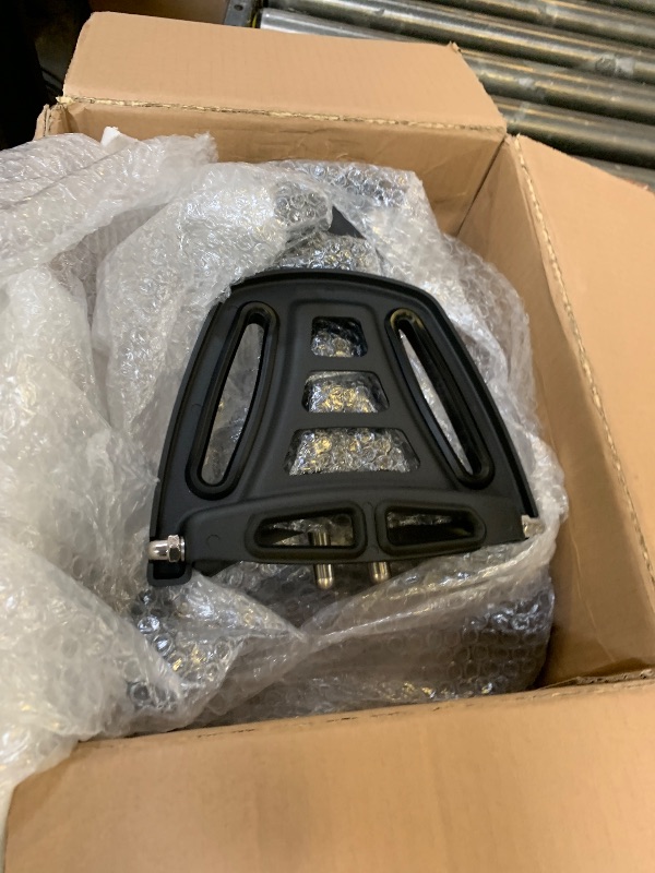 Photo 1 of Motorcycle Adjustable Sissy Bar Backrest with Folding Luggage Rack Fit For Harley/Indian/BMW R18/Honda (Black)