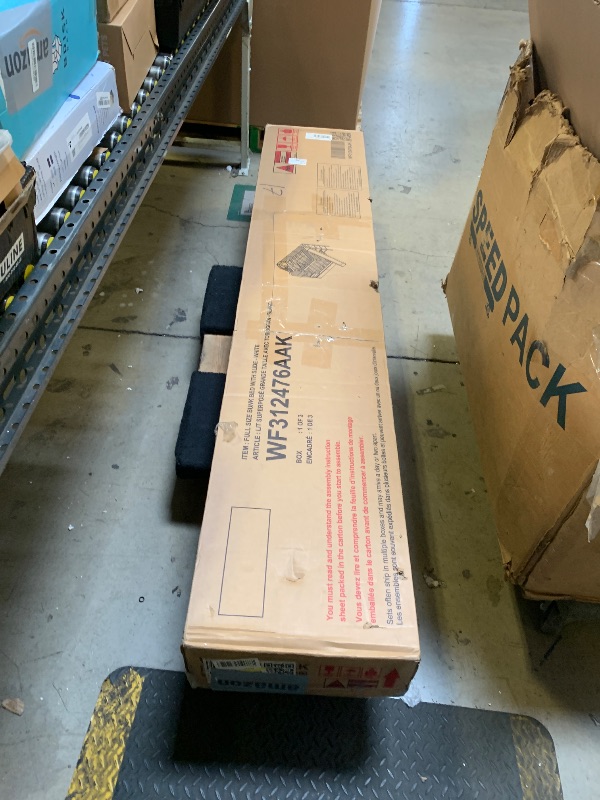 Photo 1 of Ball & Cast Bunk Bed Full Over Full Castle Style Bed,Wood Bunk Bed w/ 2 Drawers and 3 Shelves,Full-length Fence,Bedframe with Slide & Storage Ladder,Space Saving,Slat Support,for Child's Bedroom,White box 1-3