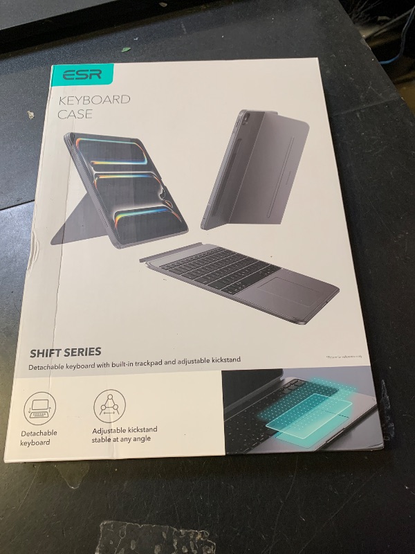 Photo 1 of ESR for iPad Air 13" (M3/M2) 2025/2024 Case with Keyboard, Magnetic Detachable Keyboard, Portrait/Landscape Modes, Large Click-Anywhere Trackpad, Backlit Keys, Shift Series, Dark Gray
