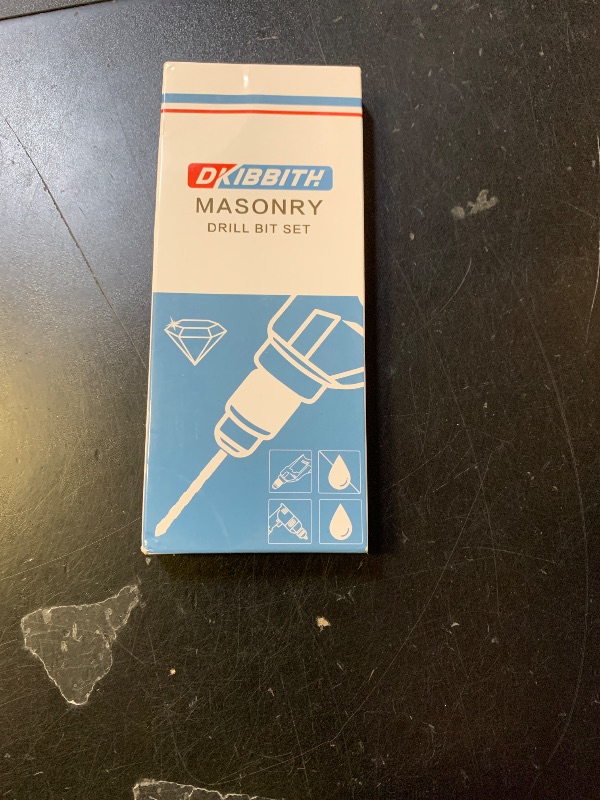 Photo 1 of 10-Piece Masonry Drill Bit Set for Concrete Tile Glass Ceramic Brick,1/8 to 1/2 Inch Drilling Bits with Triangle Handle,Tungsten Steel Alloy Tip.?Black?