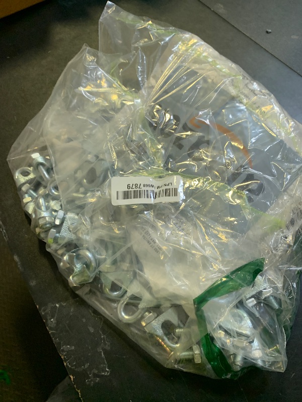 Photo 1 of 100PCS 3/8" M10 Zinc-Plated Wire Rope Clamps – Heavy Duty U-Bolt Cable Clips (Silver)